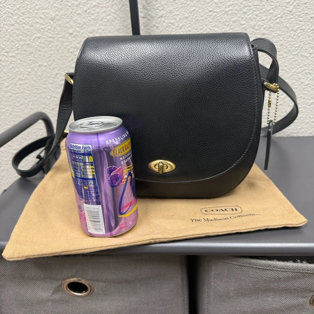 Coach Madison Carlyle Black Leather Crossbody Bag
